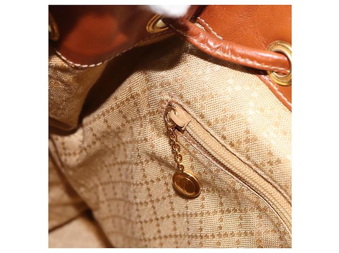 Zaino GUCCI Bamboo in pelle marrone e oro 003 2058 0016 Auth ka5812 D'oro - vista 24