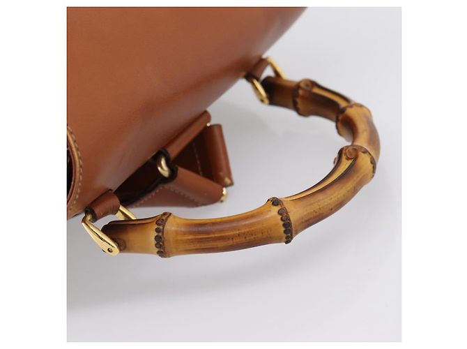 Zaino GUCCI Bamboo in pelle marrone e oro 003 2058 0016 Auth ka5812 D'oro - vista 7