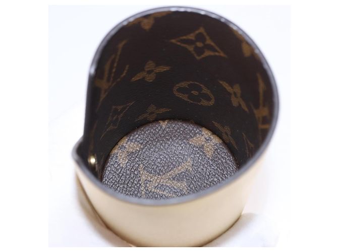 LOUIS VUITTON Monogram Pocrayon Gaston Pen Case Gold LV Auth 197153A Dorado Monograma - vista 17