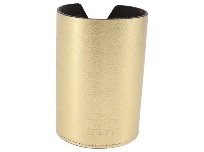 LOUIS VUITTON Monogram Pocrayon Gaston Pen Case Gold LV Auth 197153A Dorado Monograma - vista 2