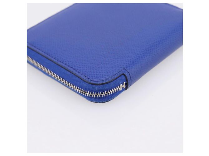 Hermès HERMES Azap Compact Silk In Wallet Leather Blue Silver Auth 198794V Argento - vista 16