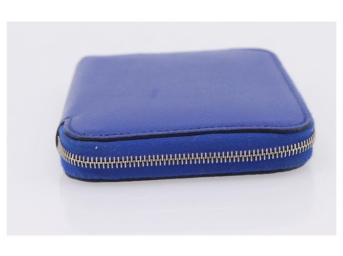Hermès HERMES Azap Compact Silk In Wallet Leather Blue Silver Auth 198794V Argento - vista 4