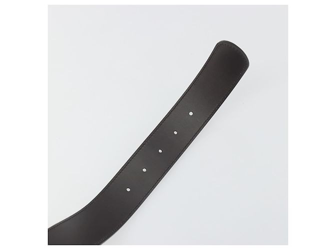 Cintura GUCCI GuccissimaGG Interlocking G in pelle nera e argento 473030 Auth BA15074V Nero - vista 8