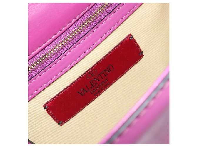 Sac à épaule VALENTINO Studs Chain en cuir Rose Doré Auth BA14809A - vue 19