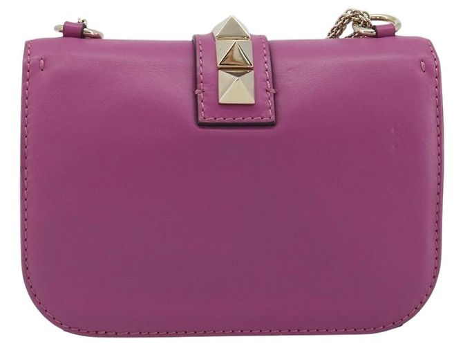 Sac à épaule VALENTINO Studs Chain en cuir Rose Doré Auth BA14809A - vue 2