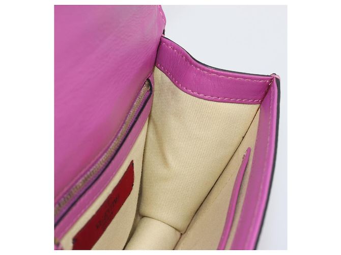 Sac à épaule VALENTINO Studs Chain en cuir Rose Doré Auth BA14809A - vue 20
