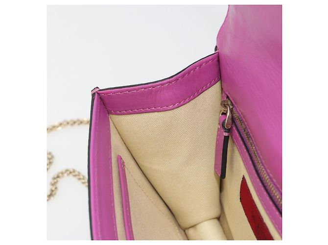 Sac à épaule VALENTINO Studs Chain en cuir Rose Doré Auth BA14809A - vue 21