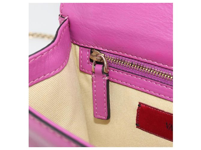Sac à épaule VALENTINO Studs Chain en cuir Rose Doré Auth BA14809A - vue 22