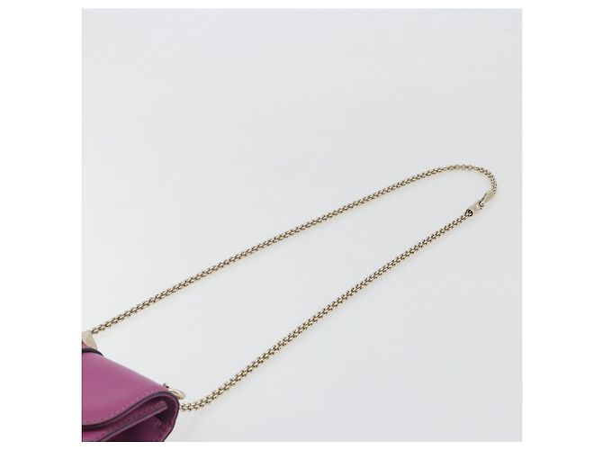 Sac à épaule VALENTINO Studs Chain en cuir Rose Doré Auth BA14809A - vue 8