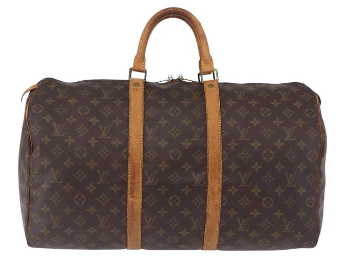 LOUIS VUITTON Monogram Keepall 55 Boston Bag M41424 LV Auth 194701 Monogramma - vista 13