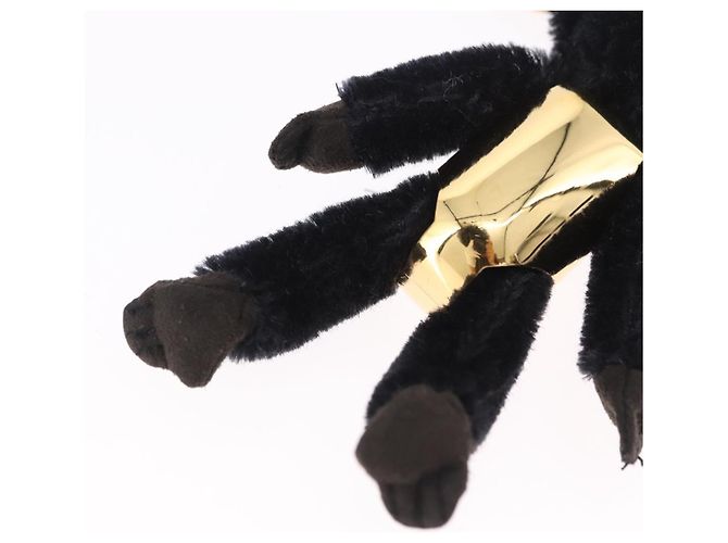Charm Gorilla PRADA in metallo nero e oro Auth 196727M - vista 10
