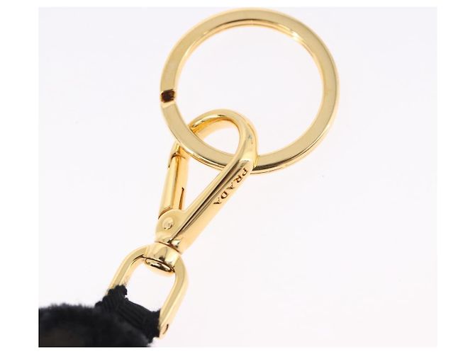 Charm Gorilla PRADA in metallo nero e oro Auth 196727M - vista 7