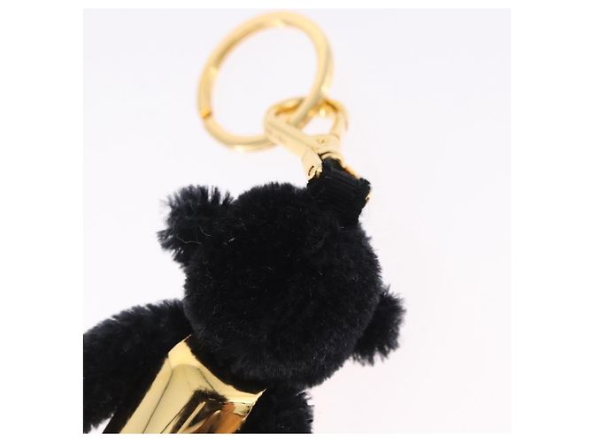 Charm Gorilla PRADA in metallo nero e oro Auth 196727M - vista 8