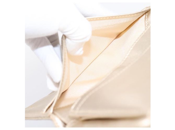 Cartera larga CHANEL Matelasse de piel de cordero Gold CC Auth BA15252 Dorado - vista 20