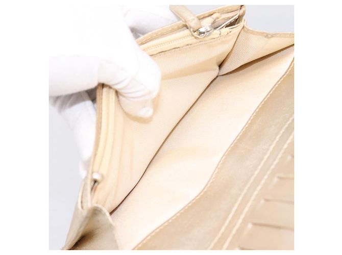 Cartera larga CHANEL Matelasse de piel de cordero Gold CC Auth BA15252 Dorado - vista 21