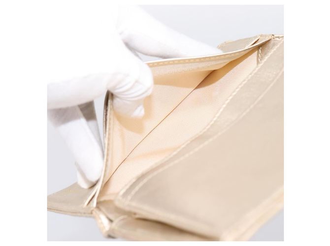 Cartera larga CHANEL Matelasse de piel de cordero Gold CC Auth BA15252 Dorado - vista 24