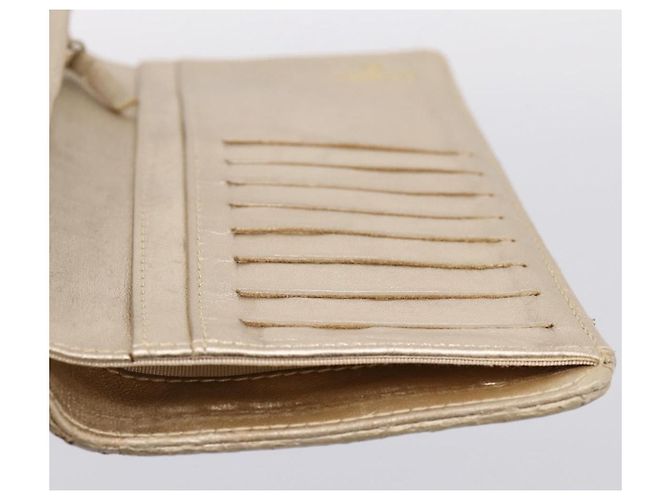 Cartera larga CHANEL Matelasse de piel de cordero Gold CC Auth BA15252 Dorado - vista 9