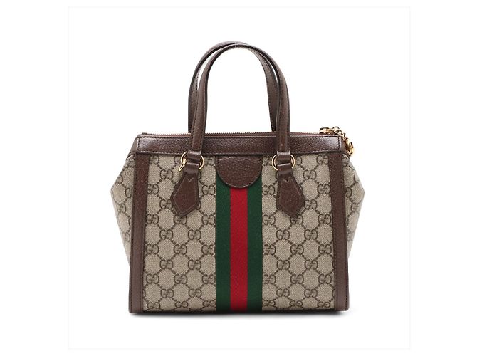 Gucci Ophidia GG Small Striped Canvas 2-Ways Tote Crossbody GG Supreme - vista 2