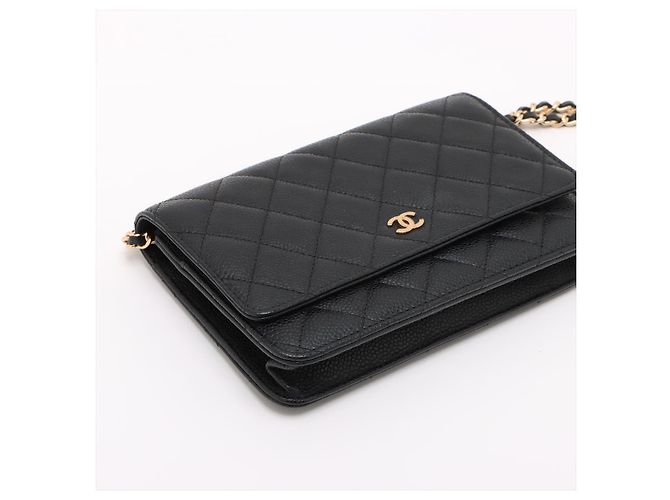 Timeless Chanel WOC aus Caviar-Leder gesteppt mit Klappe Crossbody Black Schwarz - Ansicht 4