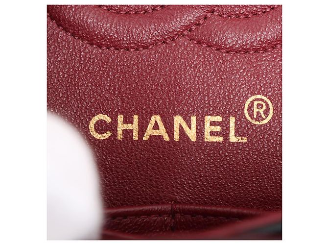 Timeless Chanel Vintage Classic Double Flap Small Schultertasche aus gestepptem Lammleder Schwarz - Ansicht 11