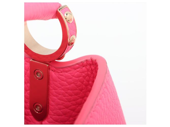 Louis Vuitton Borsa a mano Capucines Mini in pelle di vitello Rosa - vista 14