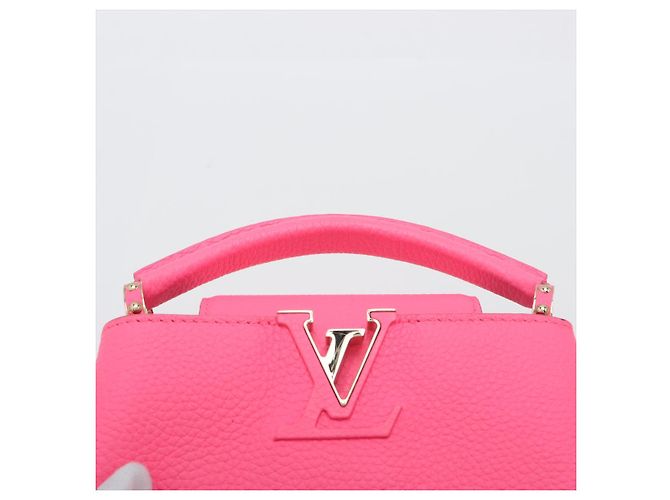 Louis Vuitton Borsa a mano Capucines Mini in pelle di vitello Rosa - vista 6
