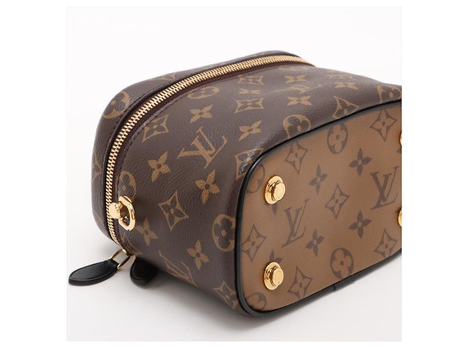 Louis Vuitton mala de mão Vanity em couro Monogram Reverse com alça superior Castanho Marrom - vista 4