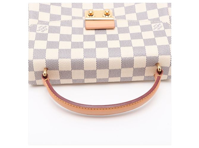 Louis Vuitton Bolso Croisette Canvas Top-handle Crossbody Damier Azur Blanco - vista 5