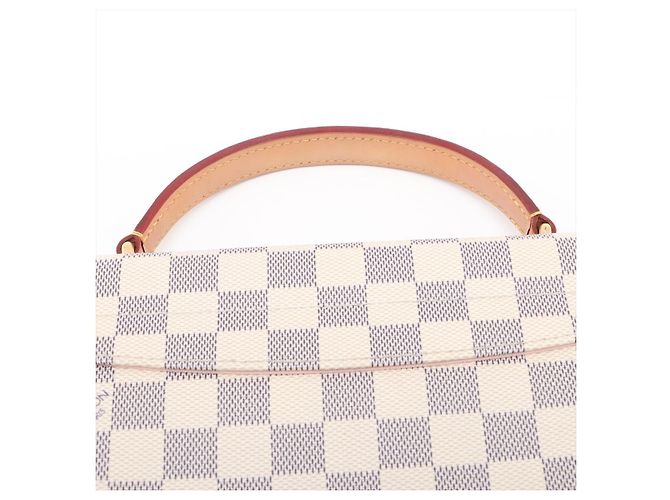 Louis Vuitton Bolso Croisette Canvas Top-handle Crossbody Damier Azur Blanco - vista 6