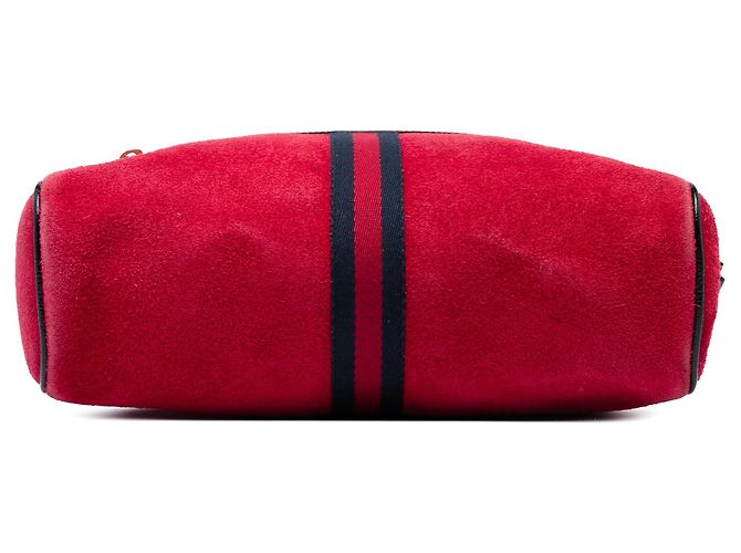 Borsa a tracolla Gucci Ophidia in camoscio rosso con Web - vista 3