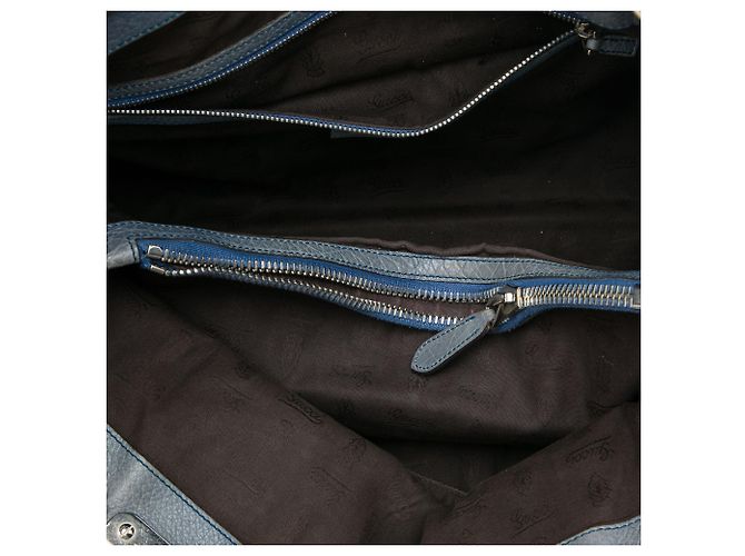 Borsa Tote Gucci Medium GG Canvas Bamboo Libeccio Blu - vista 4