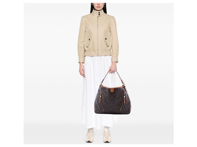 Borsa Hobo Louis Vuitton Monogram Delightful GM Marrone - vista 6