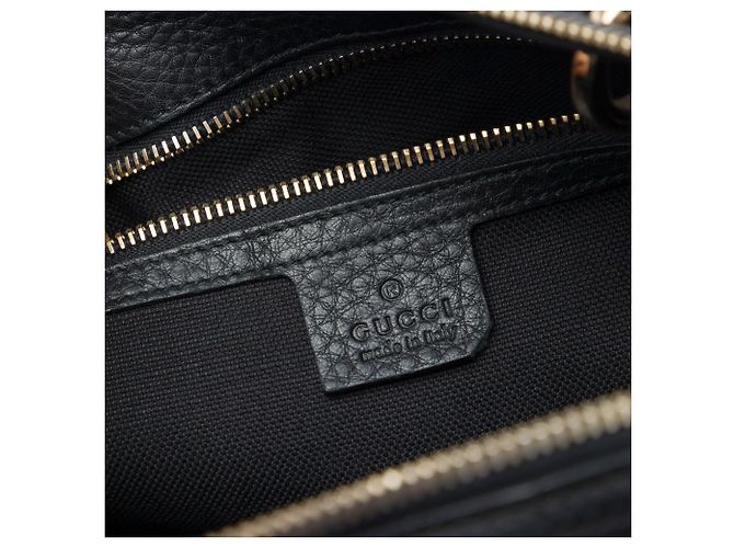 Bamboo Borsa Boston Shopper Gucci Medium in pelle di vitello nera con bambù Nero - vista 5