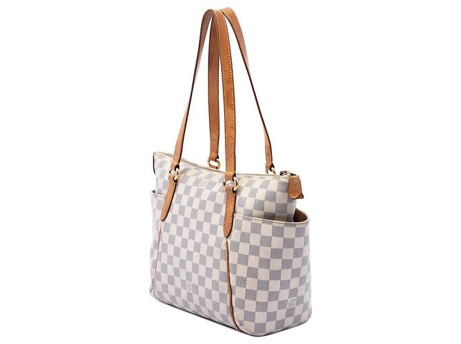 Borsa Tote Louis Vuitton Damier Azur Totally PM bianca Bianco - vista 2