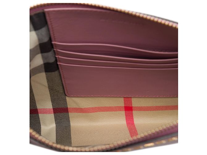Borsa a tracolla Burberry Peyton in pelle rosa - vista 4