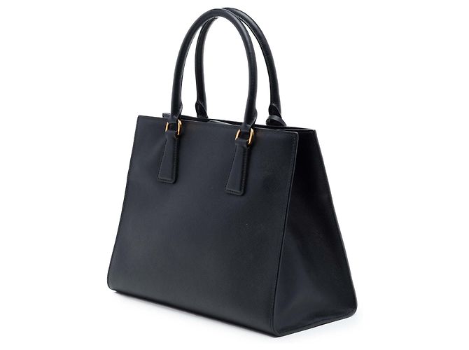 Borsa Tote Satchel Convertibile Aperta Prada Medium Saffiano Lux nera Nero - vista 2