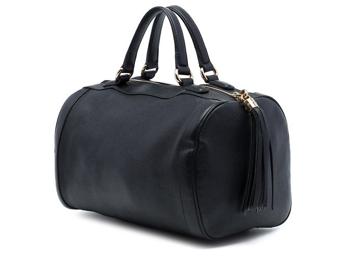 Borsa Soho Boston Gucci Medium in pelle di vitello martellata nera Nero - vista 2