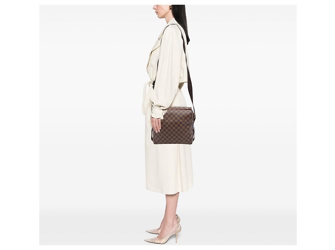 Borsa a tracolla Louis Vuitton Damier Ebene Naviglio Marrone - vista 6