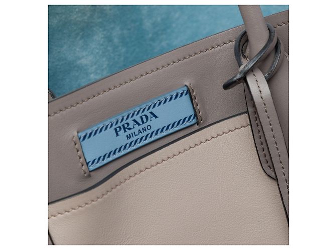 Borsa Satchel Prada City Calf Etiquette Grigia Grigio - vista 5