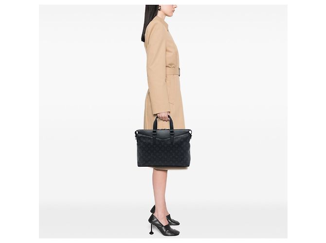 Borsa Business Explorer Louis Vuitton Monogram Eclipse Nera Nero - vista 6