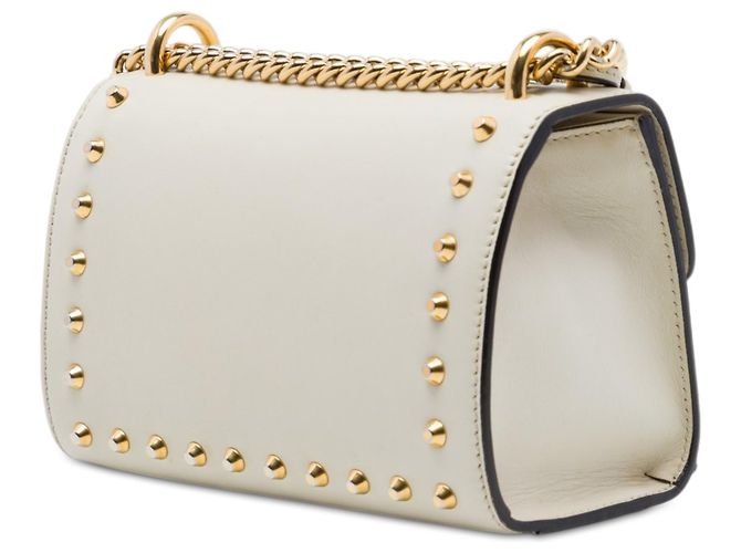 Padlock Borsa a tracolla Gucci Small in pelle bianca con perle e chiusura a lucchetto Bianco - vista 2