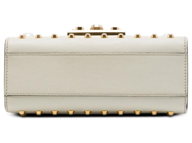 Padlock Borsa a tracolla Gucci Small in pelle bianca con perle e chiusura a lucchetto Bianco - vista 3