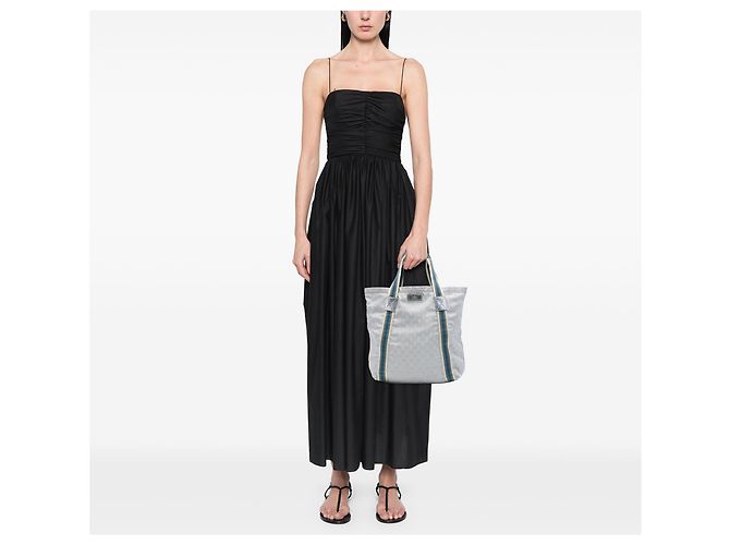 Tote Gucci GG Canvas Web Grigio - vista 6