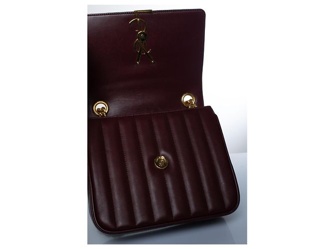 Saint Laurent, borsa a tracolla media in pelle Vicky Rosso - vista 10