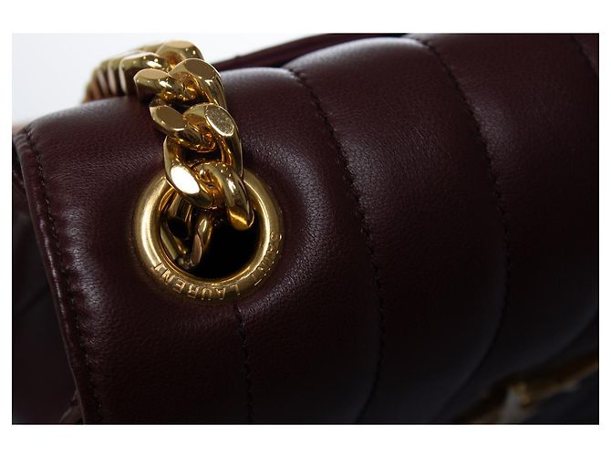 Saint Laurent, borsa a tracolla media in pelle Vicky Rosso - vista 8
