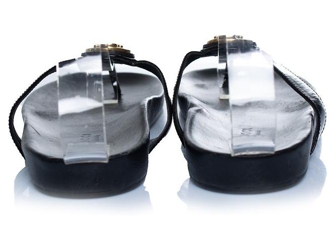 Gucci, sandali Hysteria a T in pelle nera Nero - vista 3