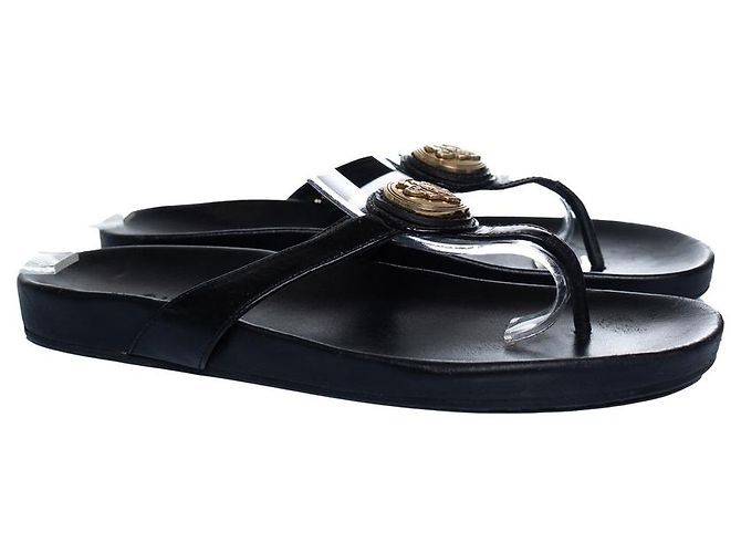 Gucci, sandali Hysteria a T in pelle nera Nero - vista 4
