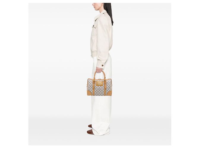 Borsa a mano Louis Vuitton Damier Azur Berkeley bianca Bianco - vista 6