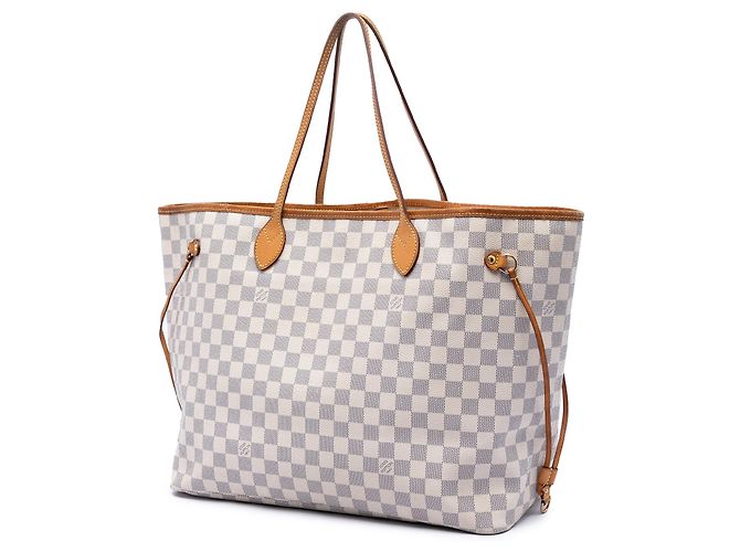 Borsa Tote Louis Vuitton Neverfull GM Damier Azur Bianca Bianco - vista 2