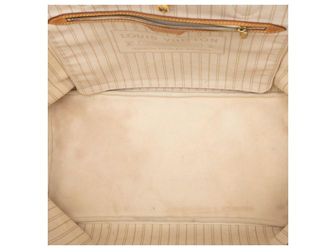 Borsa Tote Louis Vuitton Neverfull GM Damier Azur Bianca Bianco - vista 4
